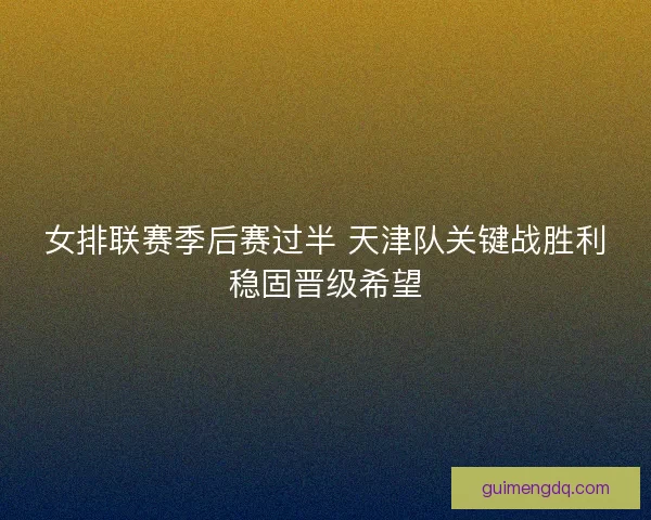 女排联赛季后赛过半 天津队关键战胜利稳固晋级希望